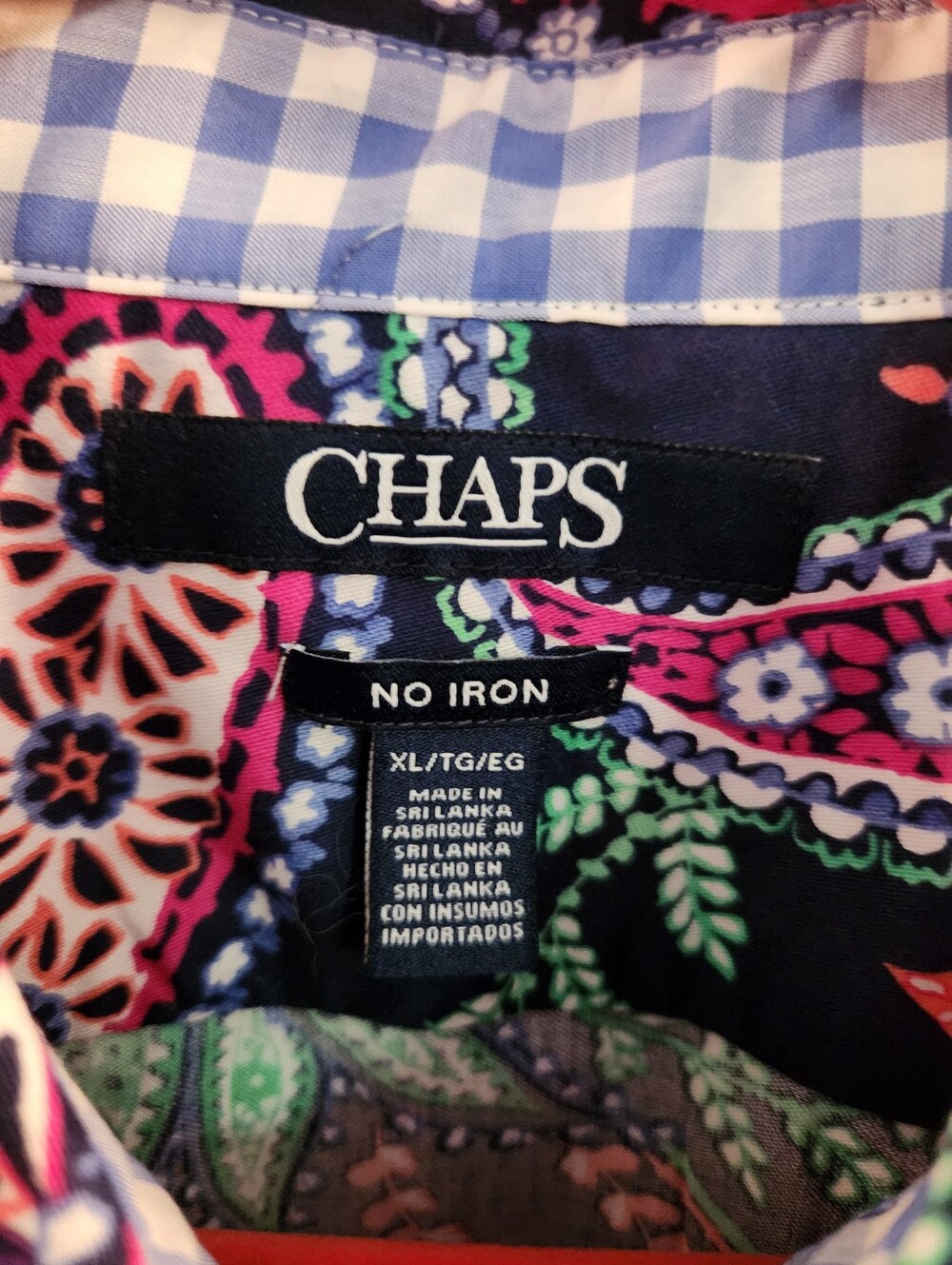 Chaps Multicolor Paisley Button-Down Shirt - Navy Base, sz XL - Picture 2 of 5